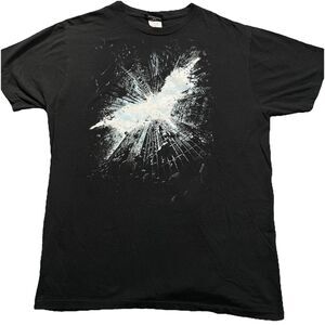 Batman The Dark Knight Rises Shirt Mens Large Black Logo Official Promo DC Comic